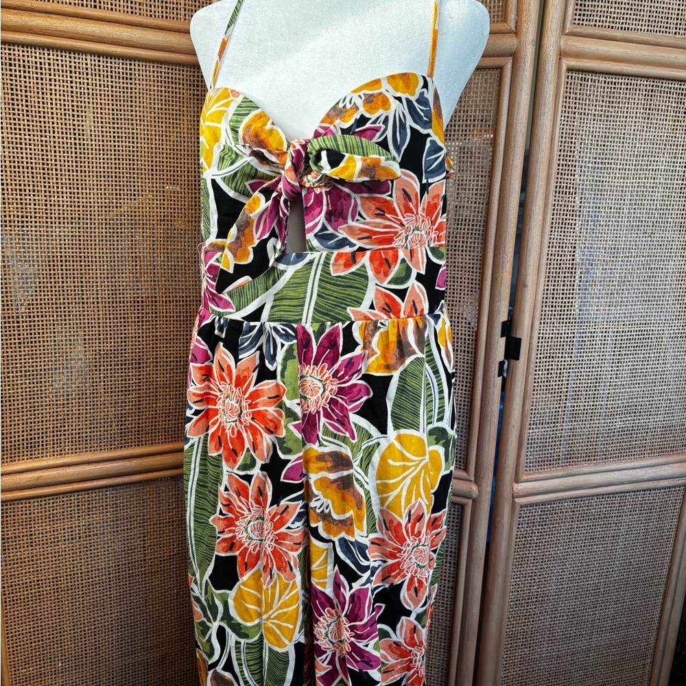 Linen Floral Jumpsuit
